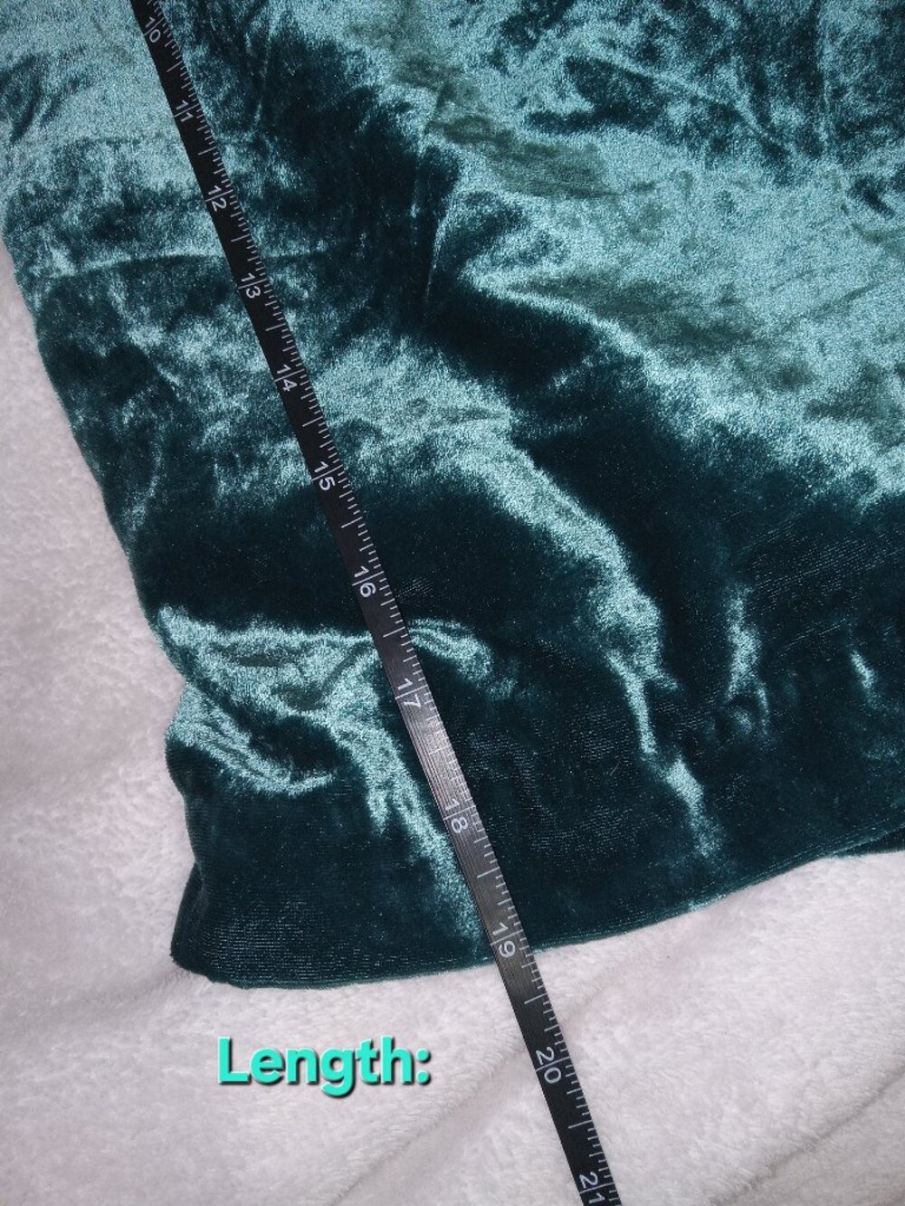 Anthropologie Velvet Mini Skirt Teal Green Ruched Front Womens Size 6 Holiday - Picture 7 of 11